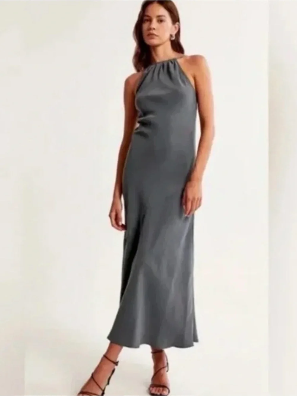 NWT Abercrombie & Fitch Charcoal Gray Maxi Dress Size Medium